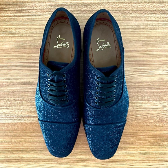 Christian Louboutin Greggo Orlato flat midnight blue glitter in EU